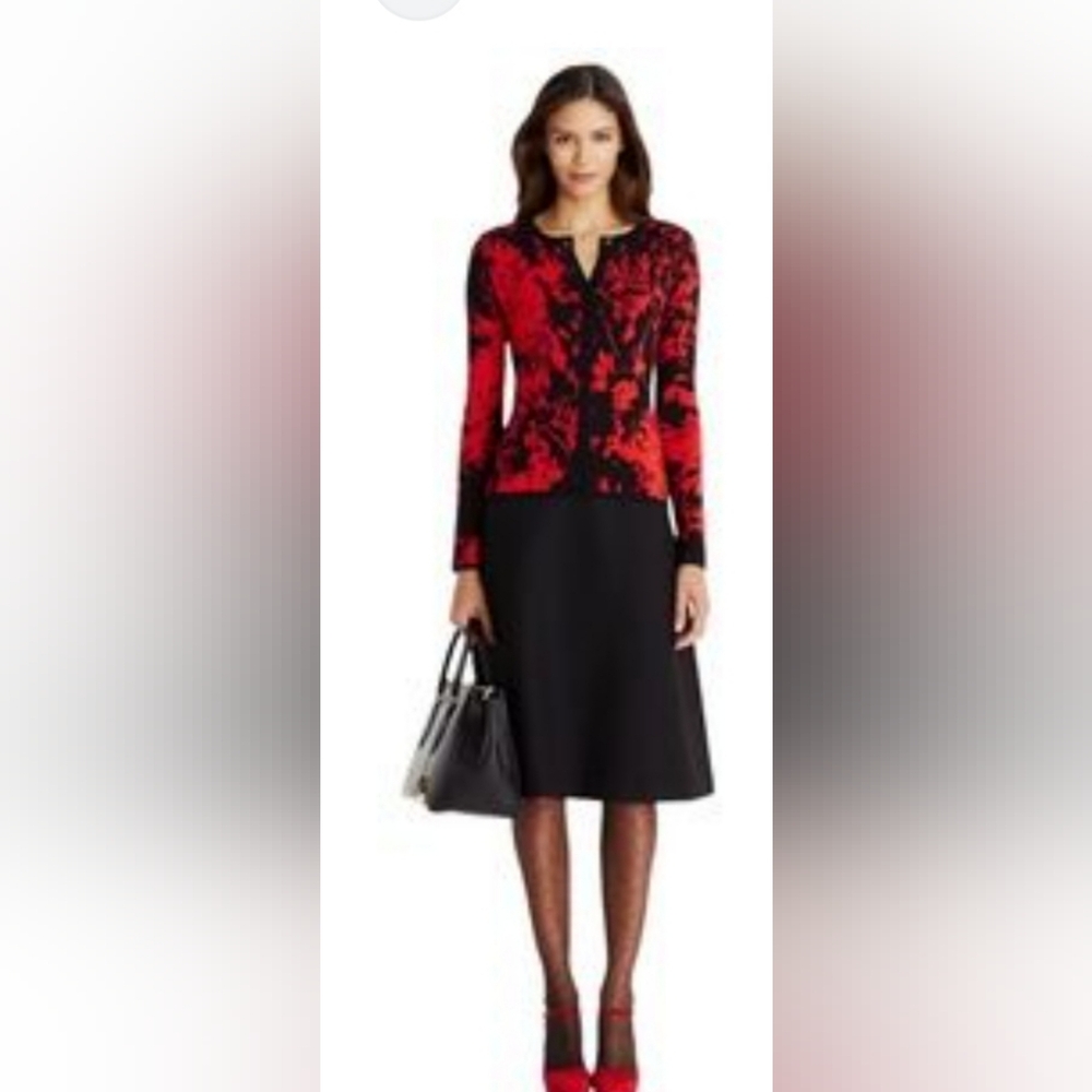 DVF Ibiza Jacquard Merino Wool Cardigan. Size: Medium.